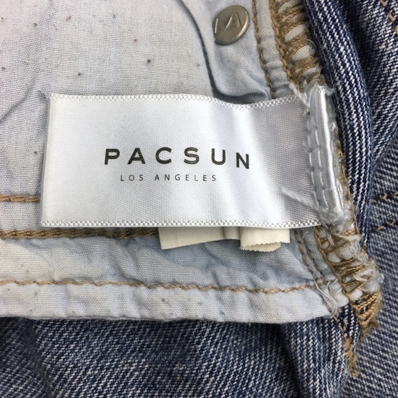 PACSUN Shorts Jean Denim Mom High Rise Waist Light Wash 2” Inseam Cuffed Size 24 - Picture 8 of 10
